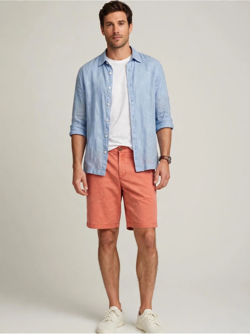 Tommy Bahama Coral-Orange Flat Front Men’s Shorts